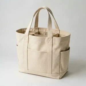 Reusable Canvas Wine Tote — 6-Bottle Bulk Carrier