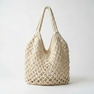 Cotton Macrame String Bag — Handcrafted Market Tote