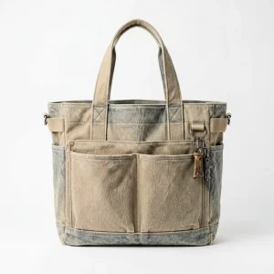 Heavy Utility Cotton Tote with Pockets