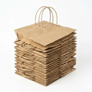 Kraft Paper Shopping Bags — SOS Flat Handle 10-Pack