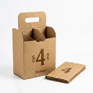 Kraft Paper Wine Bottle Carrier — 4-Bottle Pack