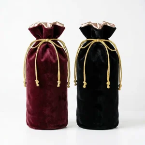 Luxury Velvet Wine Gift Bag — Drawstring 2-Pack