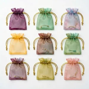 Mini Drawstring Gift Pouch — Organza Set of 12