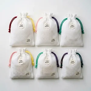 Organic Cotton Muslin Produce Bags — Drawstring 5-Pack