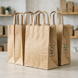 Recycled Paper Bags with Handles — 100% Post-Consumer
